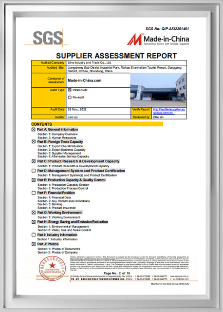 SGS factory audit report for casting manufacturer