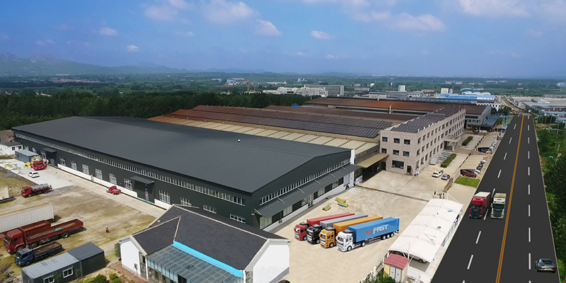 Metal casting factory aerial panoramic view
